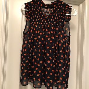 Maeve navy polka dot top, size 2
